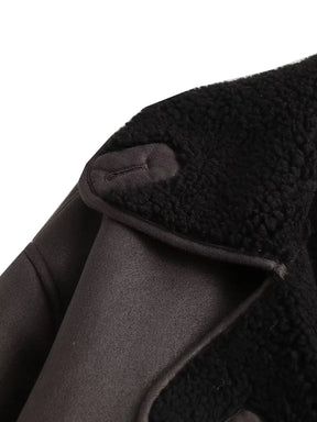 Kvinder Tykt Varmt Outwear Kunstlæder Jakker Efterår Vinter Vintage Langærmede Lapel Frakker Mode Dame Streetwear Top