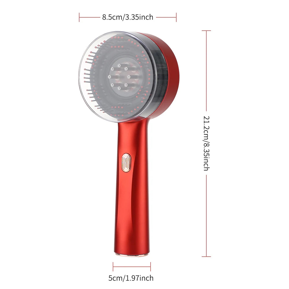 Electric Massage Comb 3 Modes Portable Red Light Laser Comb for Hair Follicle Hair Follicles On The Head Essence Oil Applicator