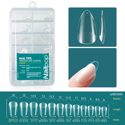 Pontas Nailpop Gel X – 120 unidades de gel macio, extensões fáceis de unhas