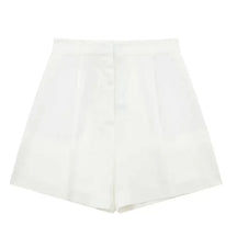 Women’s Linen Vest Shorts Set – V Neck Chic Summer Casual  Office Outfit