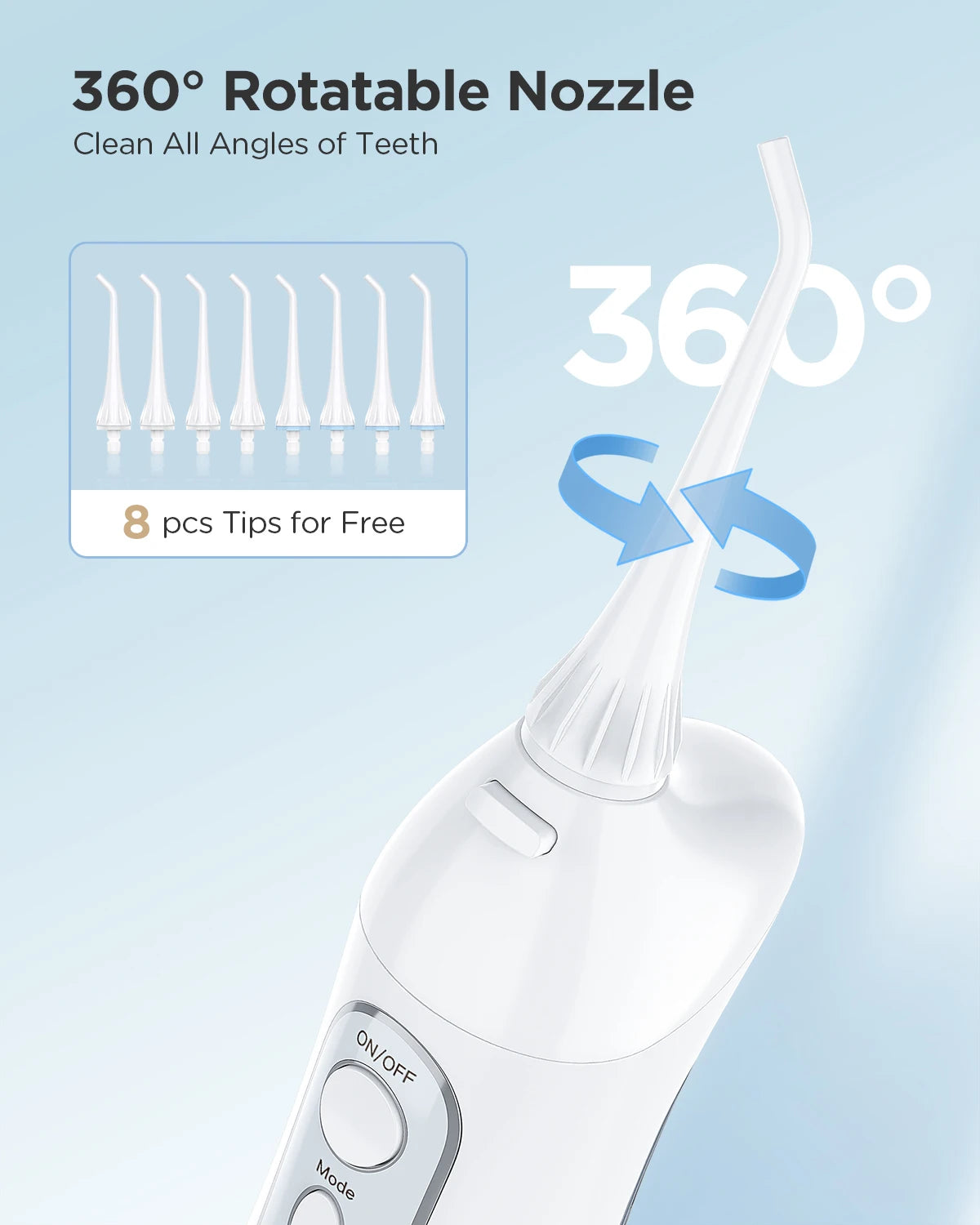 Water Flossers Oral Irrigator- Dental 3 Modes Water Tank for Teeth 300ML Waterproof Teeth Cleaner