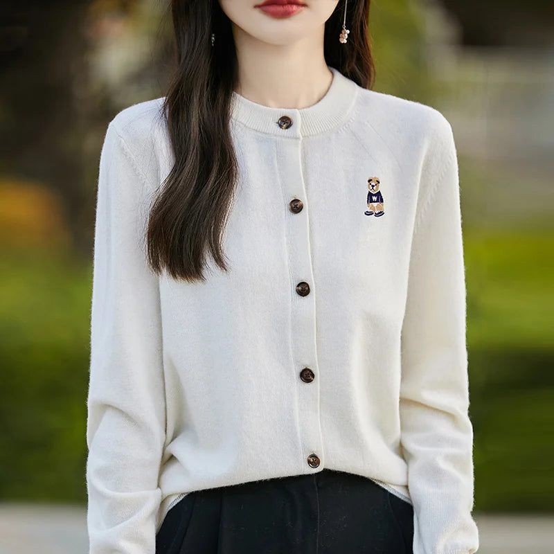 Cardigan elegante de manga comprida – atemporal, confortável & Elegante para o outono