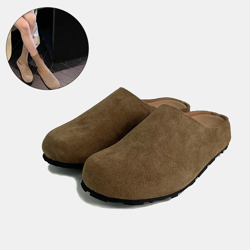 Couro de vaca natural confortável toslippersp qualidade marca clássico chinelo feminino