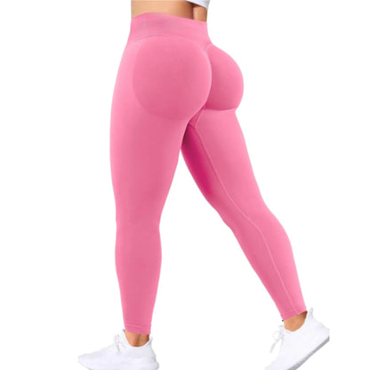 Peach-lift yogabyxor med trippel midjeband – hög midja, skulpterande passform och andningskomfort för gym och vardagsbruk.
