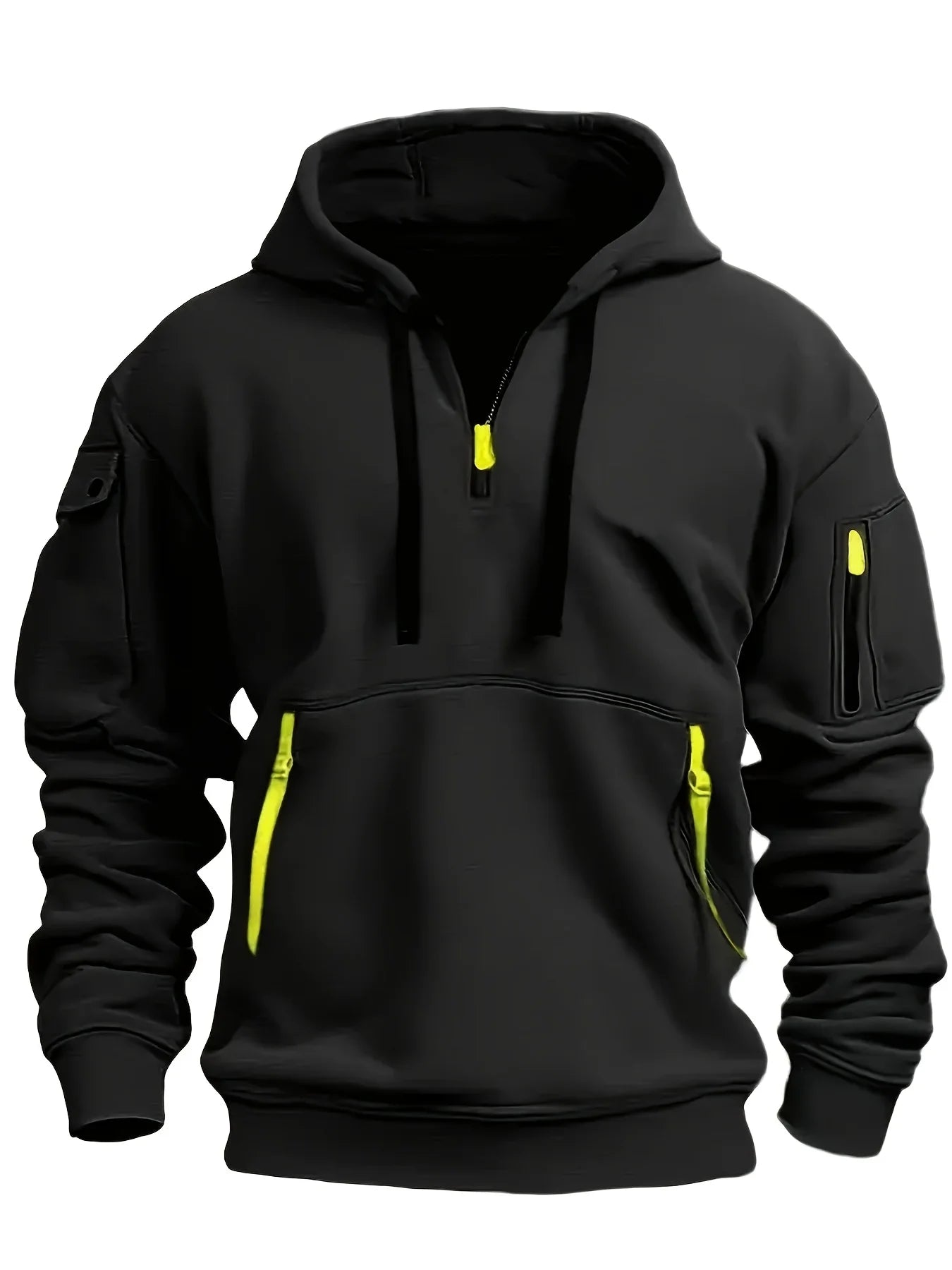 Caperos de moda casual para hombres-sudadera de pulverización de medio zip para primavera y otoño | Chaqueta de estilo de fitness y calles