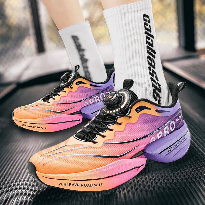 Tênis de corrida esportivo unissex com placa de carbono – respirável, confortável e leve para treinamento e caminhada & Desempenho em maratona