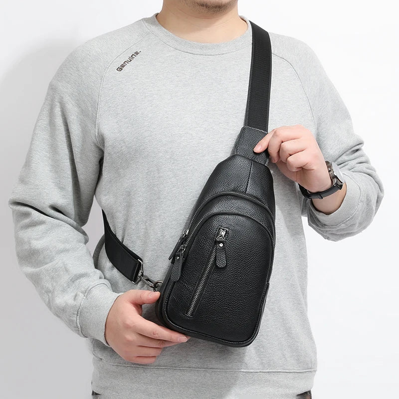 Borsa a tracolla - Borsa a tracolla da uomo in vera pelle al 100% – Casual & Elegante