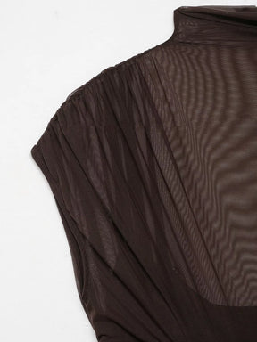 Gauze Wrinkle Splicing Long Dresses for Women Summer Backless Sexy Dress New Fashion Female Elegant Party Dresses