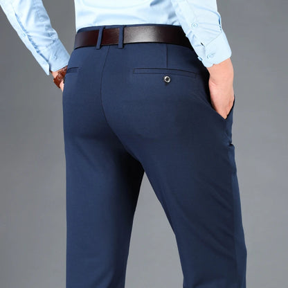Calça masculina casual de negócios – secagem rápida, elástica & ajuste elegante