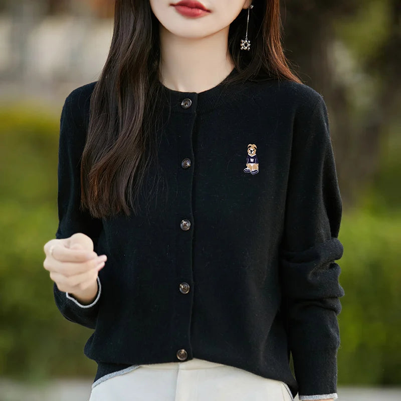 Cardigan elegante de manga comprida – atemporal, confortável & Elegante para o outono