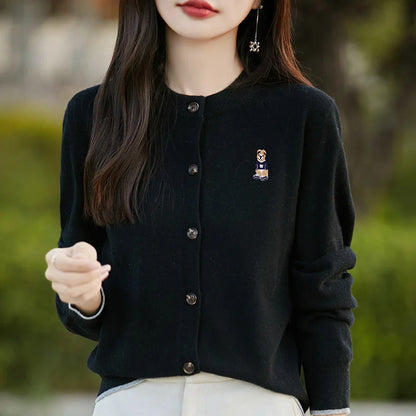 Cardigan elegante de manga comprida – atemporal, confortável & Elegante para o outono