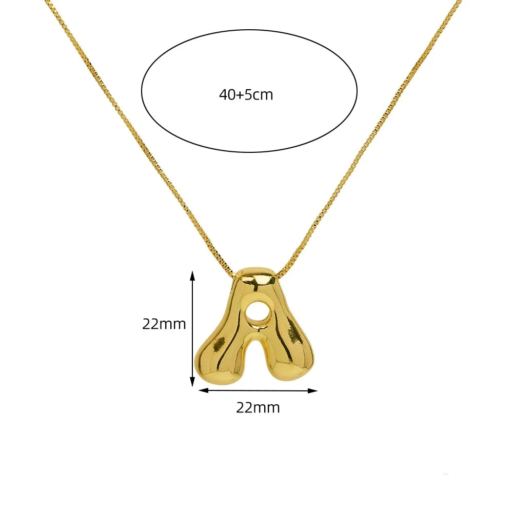 Golden & Silver Color Stainless Steel Initial Necklace