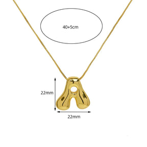 Golden & Silver Color Stainless Steel Initial Necklace