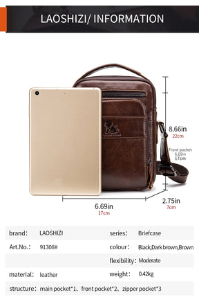 Sac bandoulière rétro en cuir pour homme – Cuir de vachette de qualité supérieure, style intemporel & Fonctionnalités quotidiennes