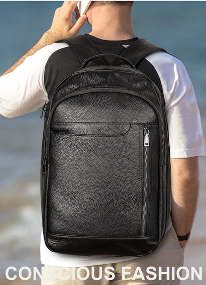 Genuine Leather Unisex Backpack – Elegance Meets Everyday Function