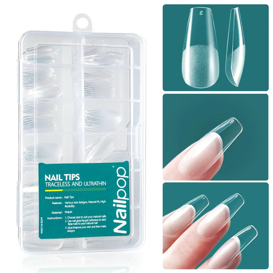 Pontas Nailpop Gel X – 120 unidades de gel macio, extensões fáceis de unhas