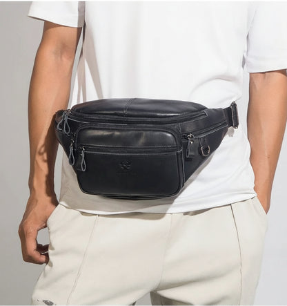 Midjeväska i äkta läder Casual Crossbody