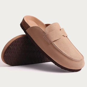 Nieuwe mannen suède klompen slippers zachte dames muilezels zomer kurk klompen slippers buitenstrand sandalen mode niet -slip thuisschoenen