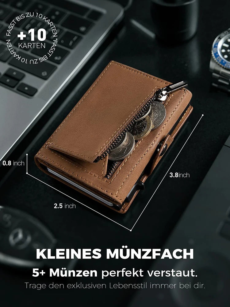 Unisex portemonnee met muntzakje AirTag positioneringskaartclip RFID antidiefstal