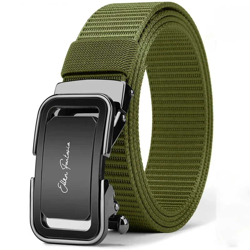 Fashion Men's Belt, Men’s Designer Belts  Alloy Automatic Buckle, Canvas Belt, Sports Belt, Large Size 110-160cm Automatic Belt