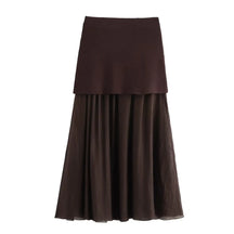 Women’s Knitted Skirt Set – V-neck Sleeveless Slim Vest & Patchwork Loose Skirt | Casual & High Street Fashion