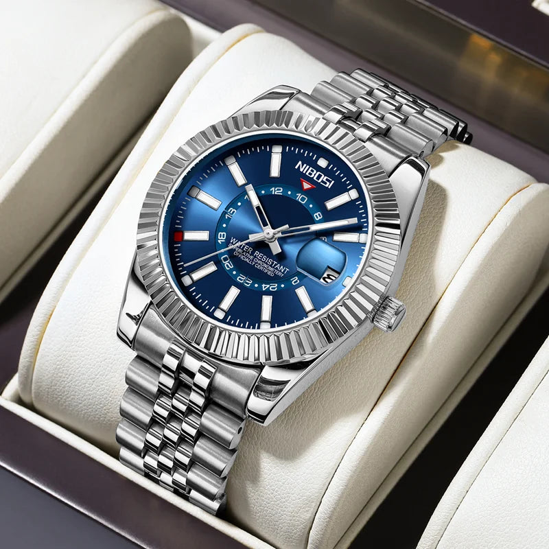 Miami Express Nibo - Orologio da polso di lusso per uomo Sport impermeabile da uomo luminoso da uomo orologio in acciaio inossidabile inossidabile