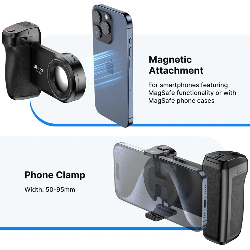 Ulanzi ™ Magsafe Smartphone SmartPhone Grip Bluetooth Handie Bluetooth Handie come Scatto orizzontale verticale