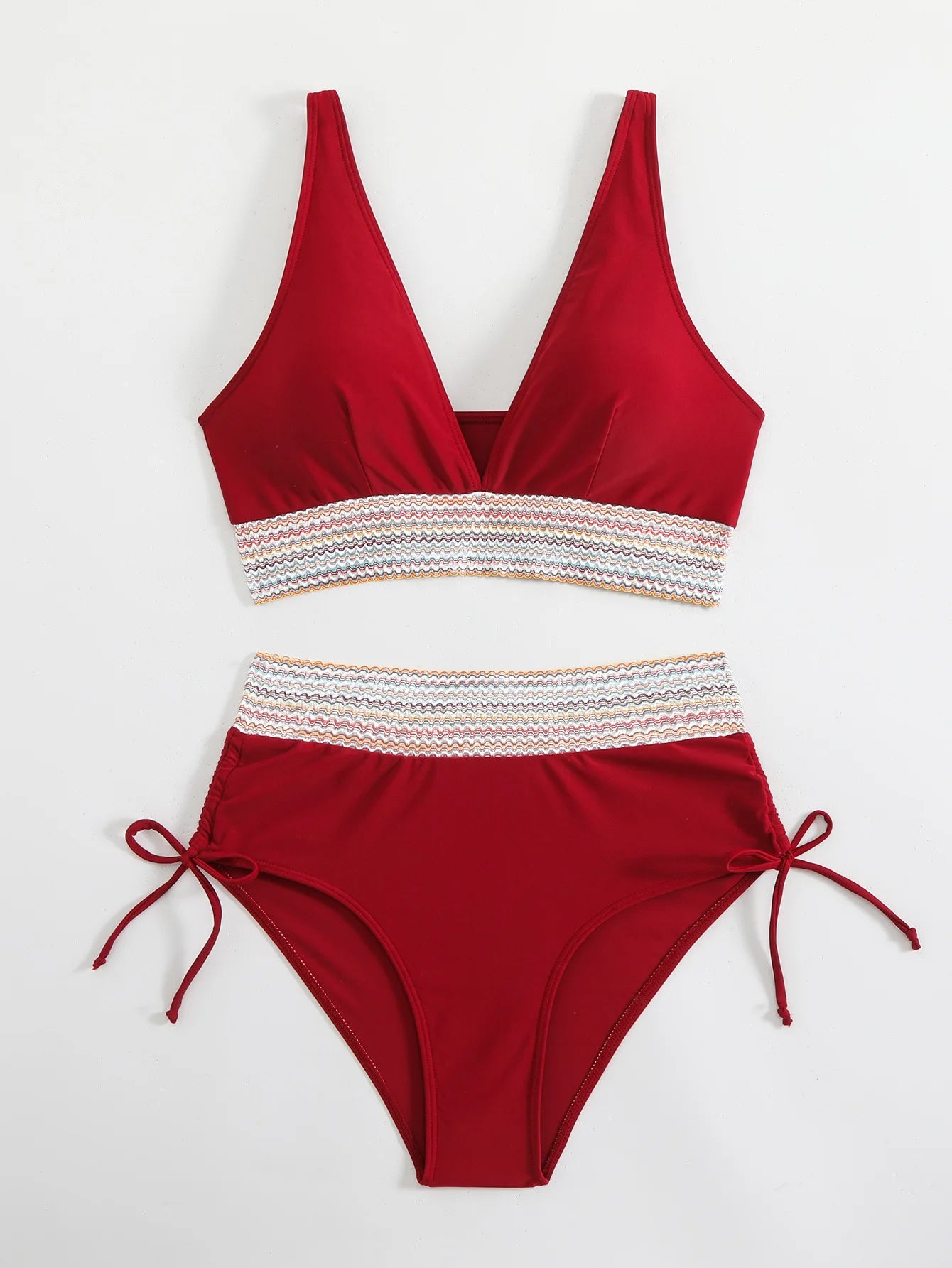 Colora solido Colorale Bikini Set di moda High Waist High Patchwork Swimwear Women Swimsuit Women Women