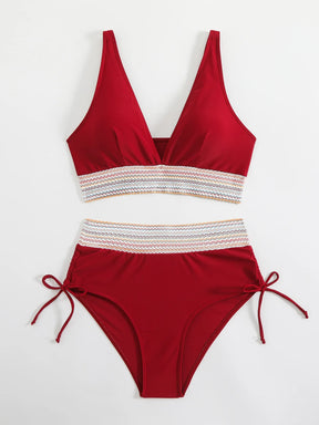 Colora solido Colorale Bikini Set di moda High Waist High Patchwork Swimwear Women Swimsuit Women Women