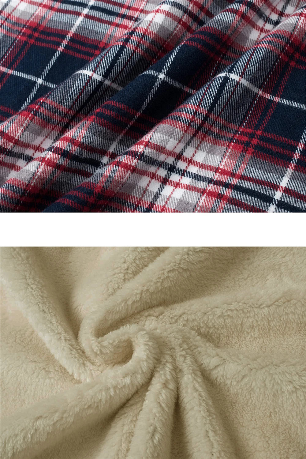 MIAMI TAC - Men’s Fleece Lined Flannel Jacket – Plaid Cotton Winter Coat