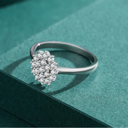 925 prata esterlina clássico espumante simples cz anel de dedo platinado jóias de casamento para presente feminino