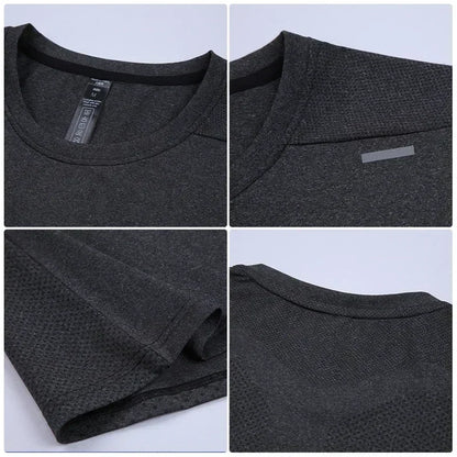Herr sommar Lös andas kortärmad utomhuscykling Quick Dry Topp Löparträningsoveraller Fitness T-shirts Muscle Tights