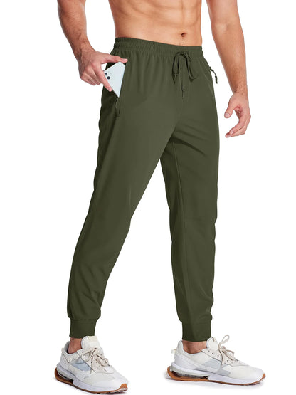 MIAMI MAG-Herren-Sportbekleidungshose, leichte, schnell trocknende Laufhose, Reißverschlusstaschen, sportliche Trainingshose, Jogger, Herren-Jogginghose