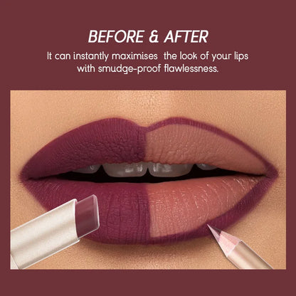Batom Matte 2 em 1&lConjunto de Lápis Labial IP Liner com 12 Cores, Alta Pigmentação, À Prova D'Água e de Longa Duração - Maquiagem para os Lábios