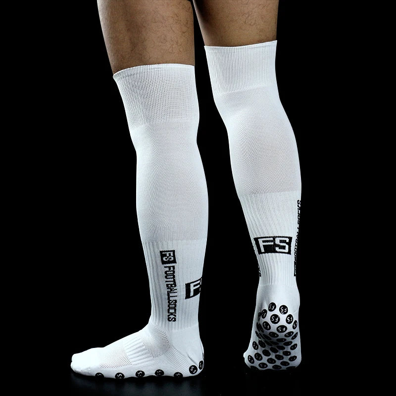 New Long FS Football Socks Men Women Sports Round Silicone Non-Slip Grip Football Socks