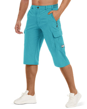 MIAMI TAC -Summer Quick Dry 3/4 Capri Pants Men's Casual Multi-Pockets Lightweight