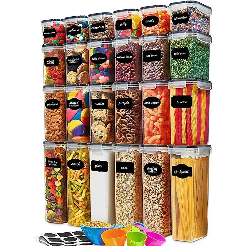 Set di contenitori per alimenti a 5 pezzi-Organizzatore della cucina ermetica con coperchi