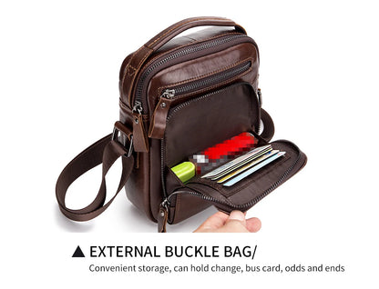 Men’s Retro Leather Crossbody – Premium Cowhide, Timeless Style & Everyday Functionality
