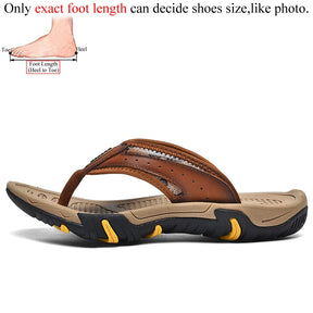 Sommermänner Flip Flops echte Lederschuppen im Freien Flip Flop