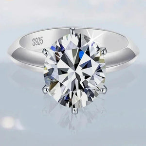 Carat Moissanite Ring For Women Sterling Silver Plated White Gold D Color Diamond Engagement Wedding Band Fine Jewelry