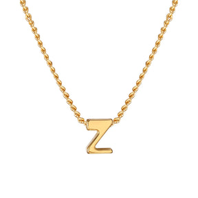 Chic Tiny A-Z Letters Necklaces for Women Girls, Gold Color Stainless Steel Initial Chokers,Small Pendent Necklaces Jewelry