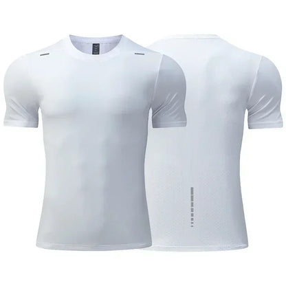 Herr sommar Lös andas kortärmad utomhuscykling Quick Dry Topp Löparträningsoveraller Fitness T-shirts Muscle Tights
