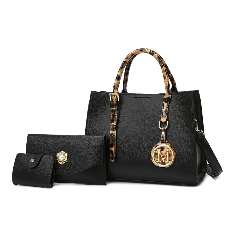 3-Piece or Single Vintage Tote Set – Elegant PU Leather Handbags for Women