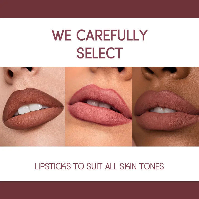 Batom Matte 2 em 1&lConjunto de Lápis Labial IP Liner com 12 Cores, Alta Pigmentação, À Prova D'Água e de Longa Duração - Maquiagem para os Lábios