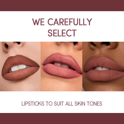 Batom Matte 2 em 1&lConjunto de Lápis Labial IP Liner com 12 Cores, Alta Pigmentação, À Prova D'Água e de Longa Duração - Maquiagem para os Lábios
