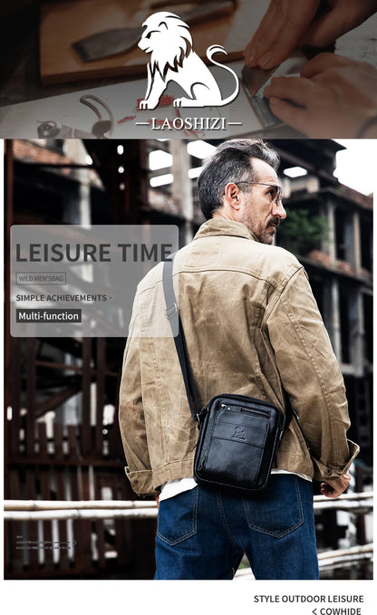 Men’s Retro Leather Crossbody – Premium Cowhide, Timeless Style & Everyday Functionality