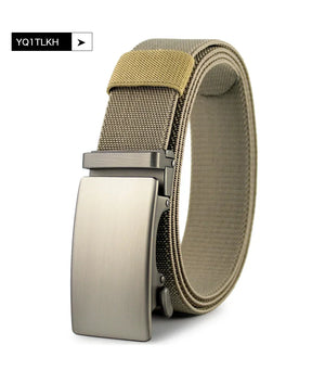Sports Elastic Tactical Belt – Automatic Metal Buckle, Stretch Nylon Military Unisex Belt (115–150CM)