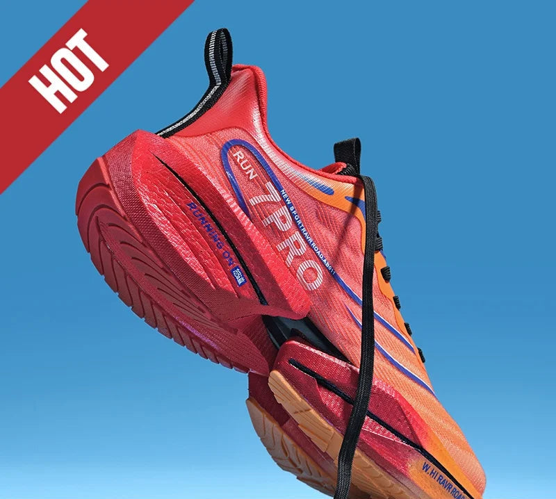Chaussures de course unisexes avec plaque de carbone - respirant, confortable et léger pour l'entraînement, la marche et les performances du marathon