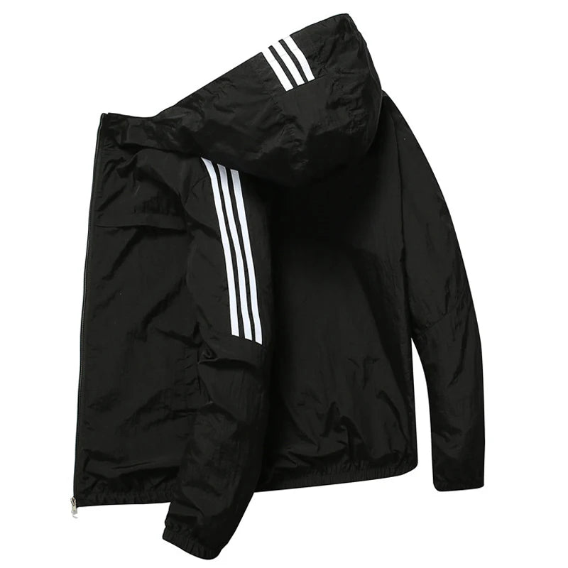 Summer Camping Senderismo Jackets Hombres de pesca Ciclismo con capucha Sports de gimnasio que se extiende al aire libre Propectora del sol