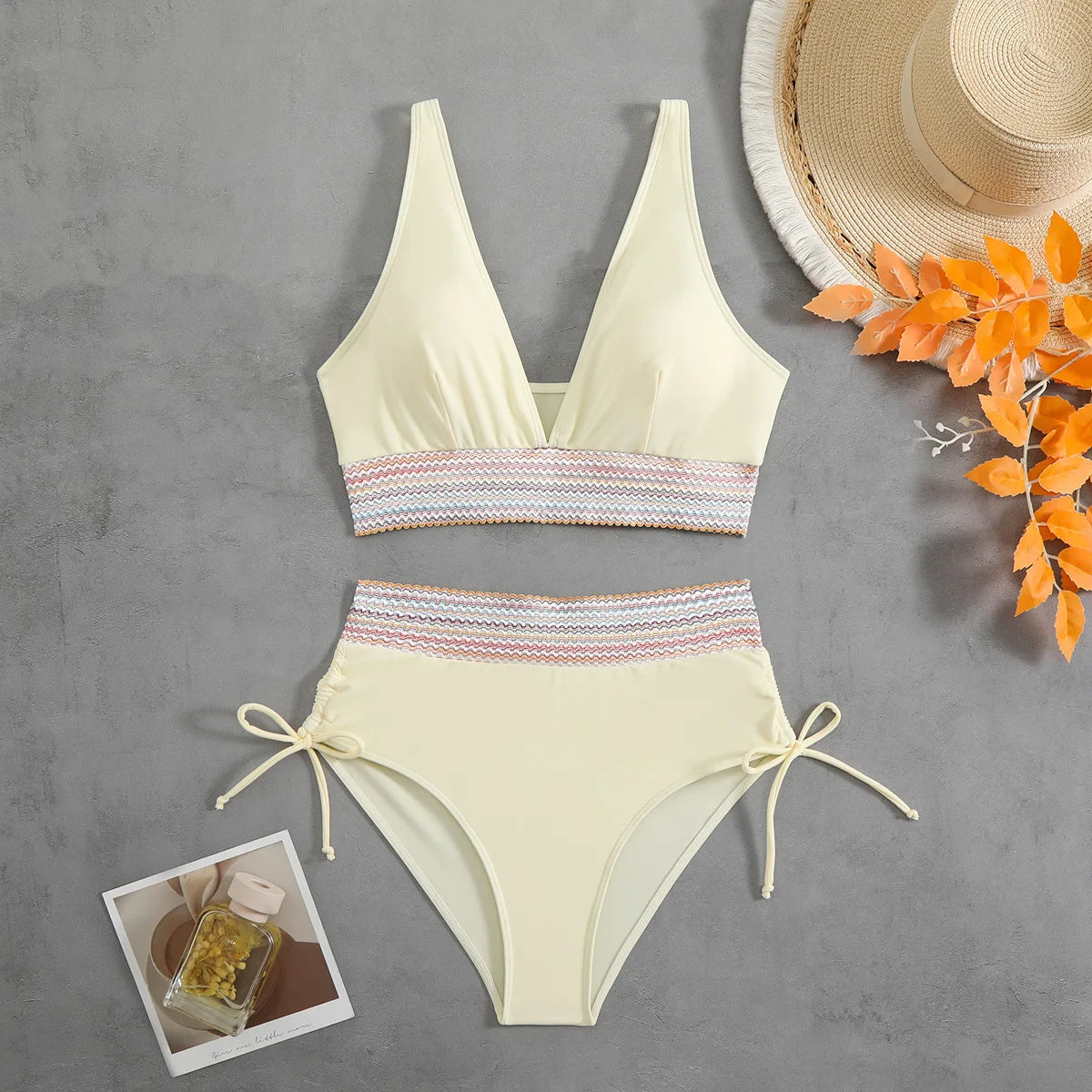 Colora solido Colorale Bikini Set di moda High Waist High Patchwork Swimwear Women Swimsuit Women Women